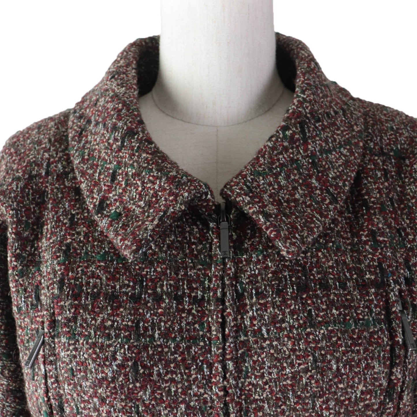 CHANEL A line coat P49823 Main: 43% wool, Main: 18% nylon, Main: 13% acrylic, Main: 13% polyester, Main: 13% rayon, Lining: 100% silk, Part: 100% silk multicolor Women 34