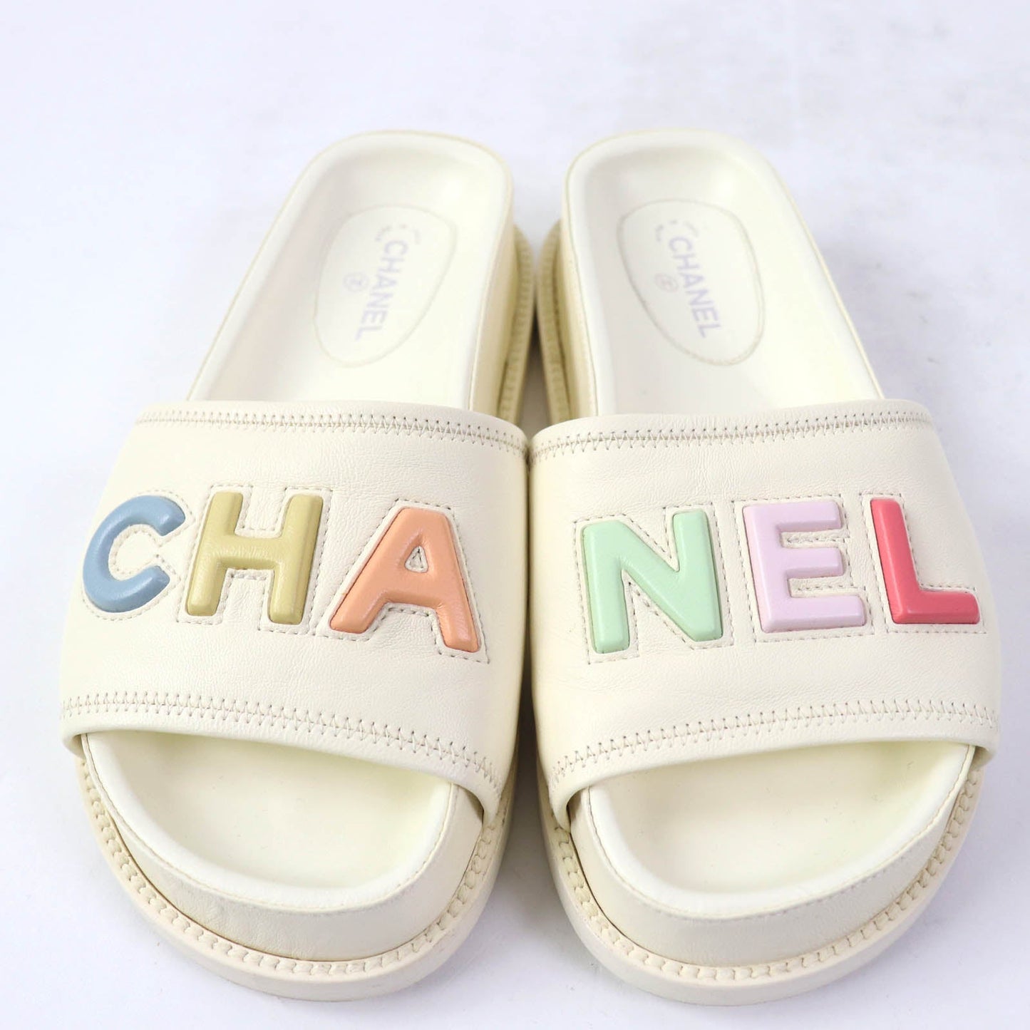 CHANEL Sandals G38933 Main: Leather Ivory Women 35