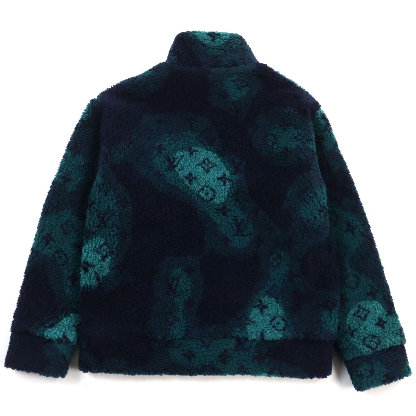 LOUIS VUITTON Blouson HOY15W Outer: 86% polyester, Outer: 14% wool, Lining: 100% cotton Green Navy Camouflage Pattern mens M