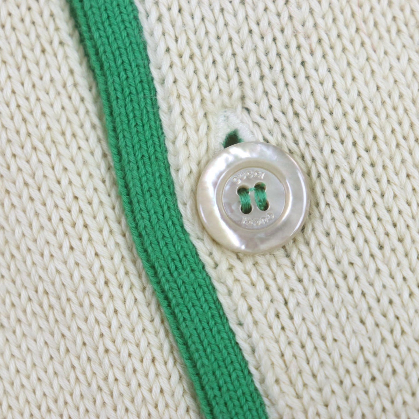 GUCCI Long sleeve polo shirt 571546 Outer material: 100% cotton, embroidery: 100% polyester Cream Red Green mens XL