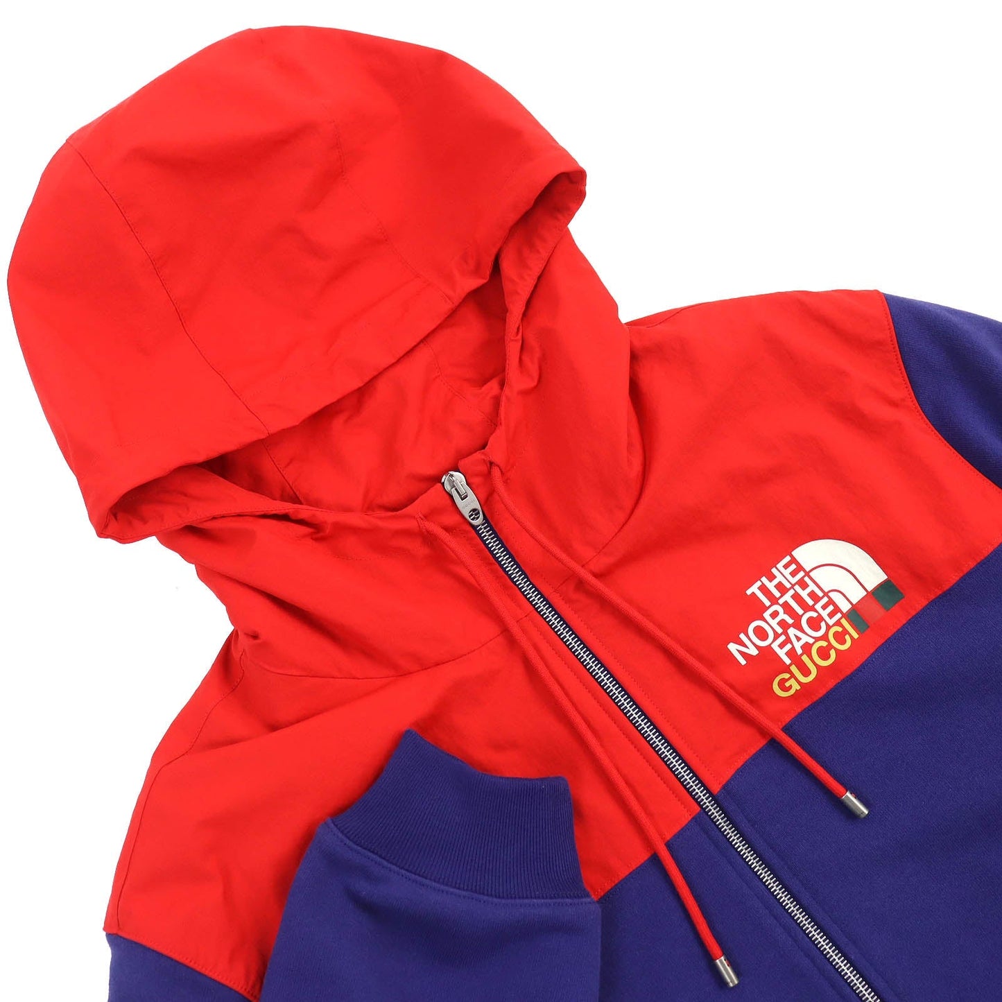 GUCCI Hoodie 671462 Main: 100% cotton, Main: 100% nylon, Lining: 100% polyester Blue red mens M