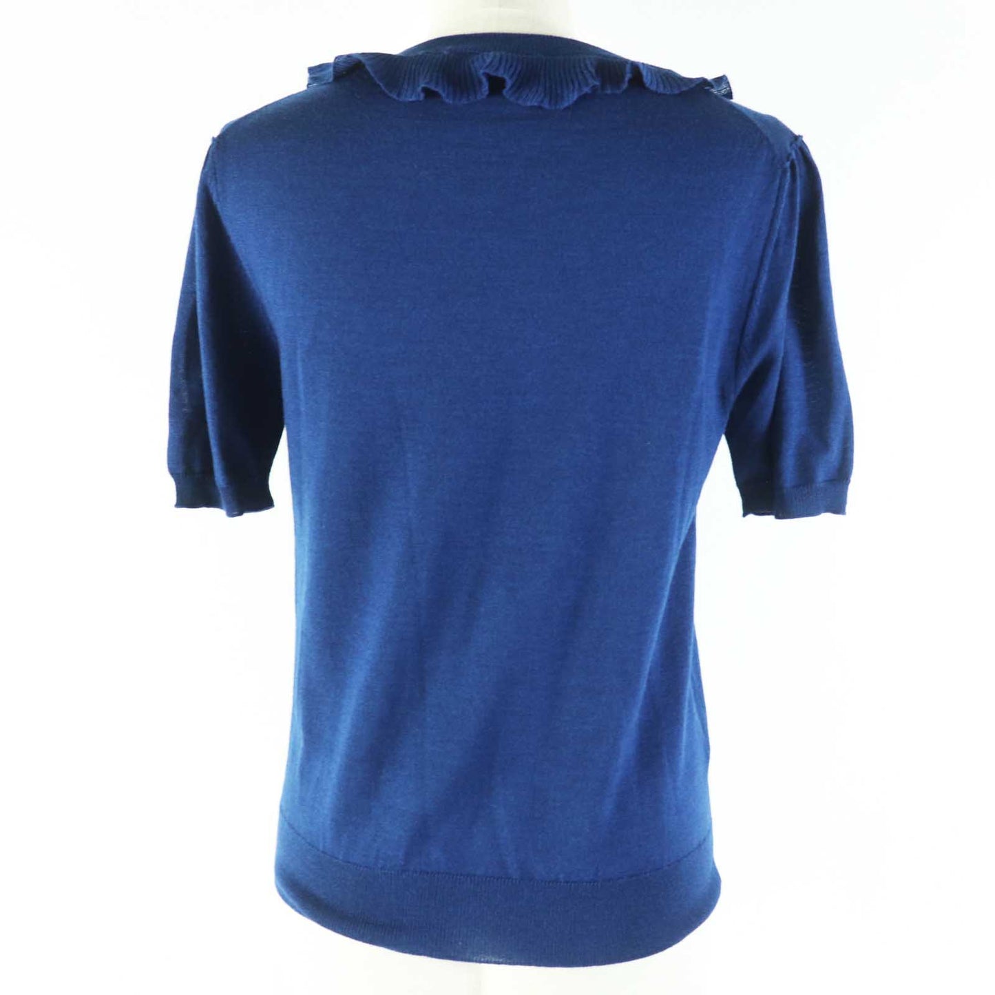 PRADA Short sleeve knit P24I0F Outer: 75% wool, Outer: 25% silk blue Women 40