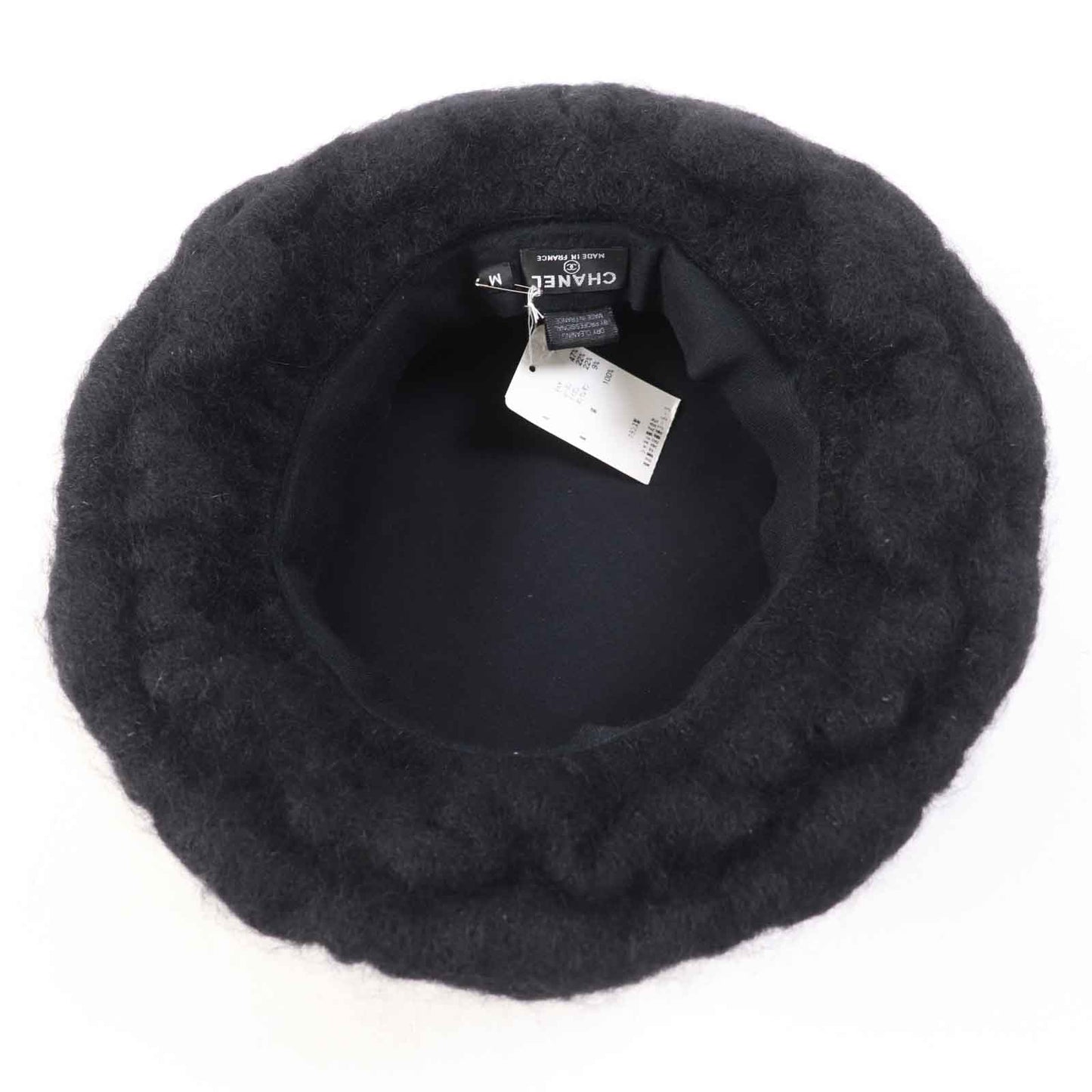 Chanel Mohair Rayon COCO Mark Hat Black M Classic Flap Tote
