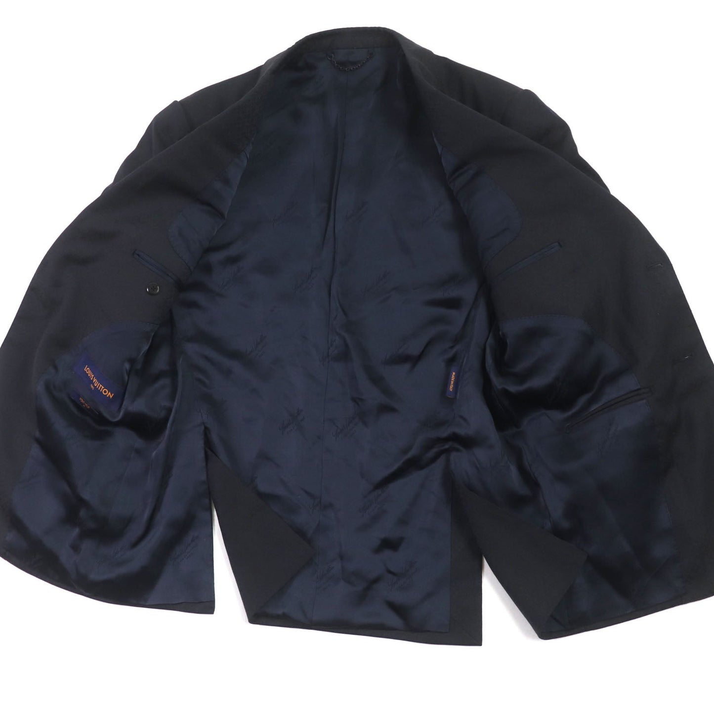 LOUIS VUITTON tailored jacket Outer: 100% wool, Lining: 29% acetate, Lining: 26% rayon, Lining: 18% cupra, Lining: 14% polyester Navy mens 48