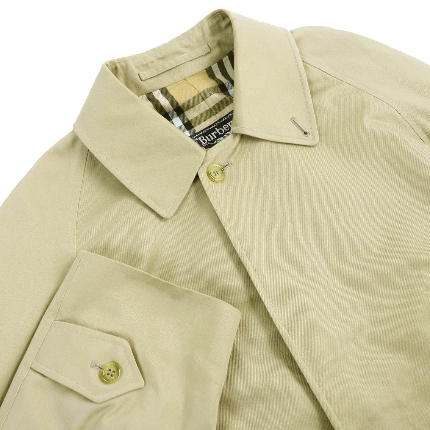 BURBERRY Stainless collar coat Outer: 51% cotton, Outer: 49% polyester, Lining: 50% cotton, Lining: 50% polyester beige mens 46