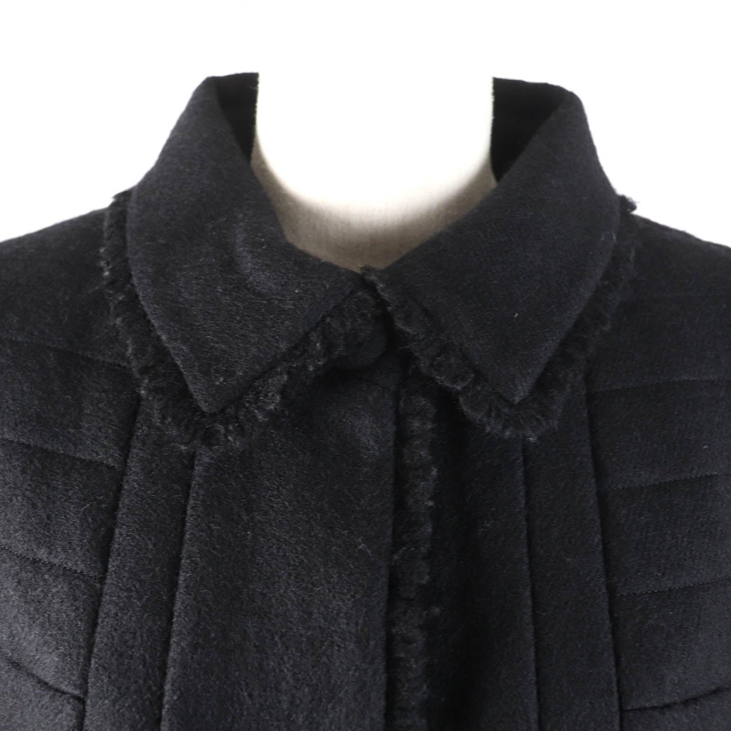 Chanel Wool Silk Logo Coat Black 36 Classic Flap Tote