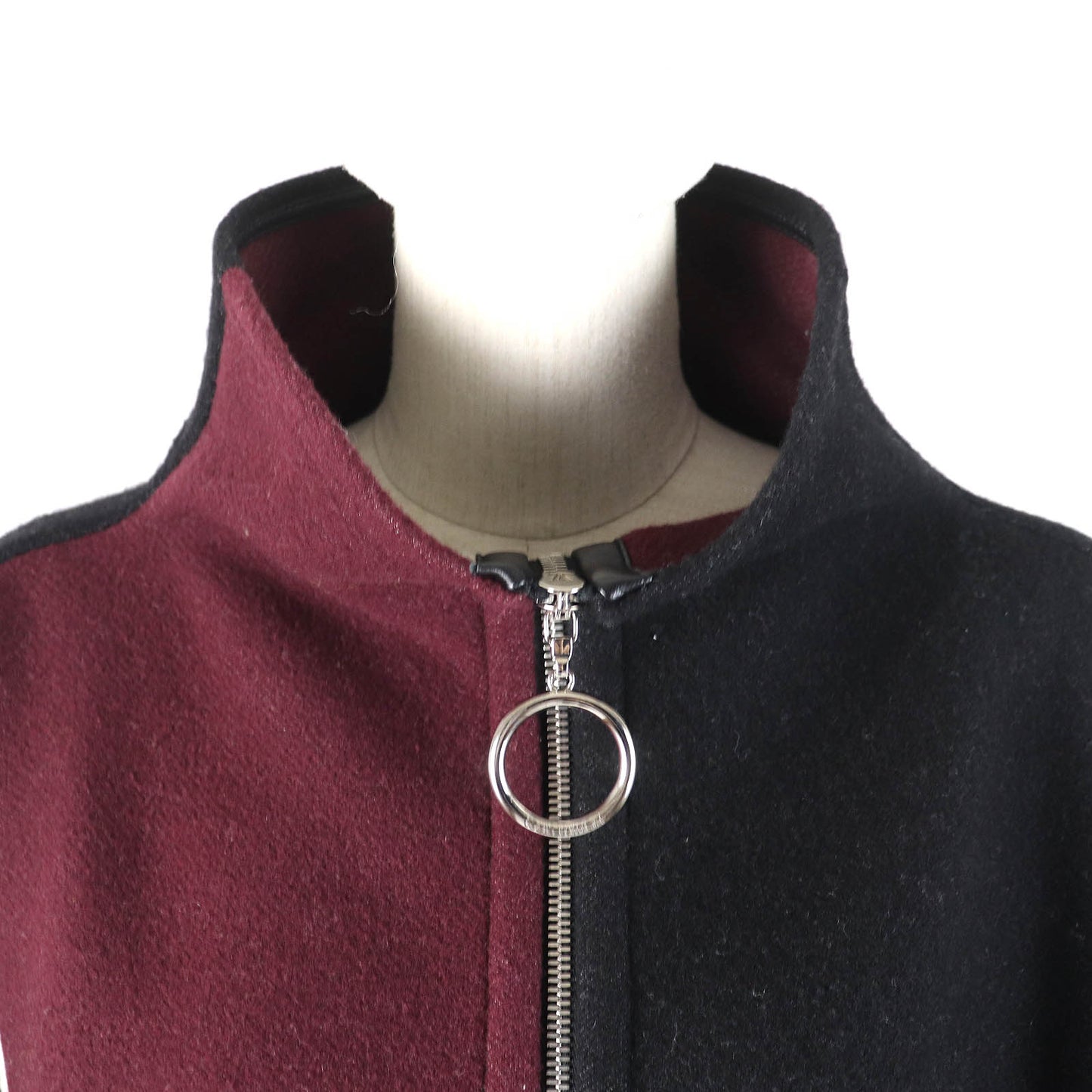 LOUIS VUITTON poncho Main: 97% wool, Main: 3% silk, Leather part: sheepskin Black Light Beige Bordeaux Women 34