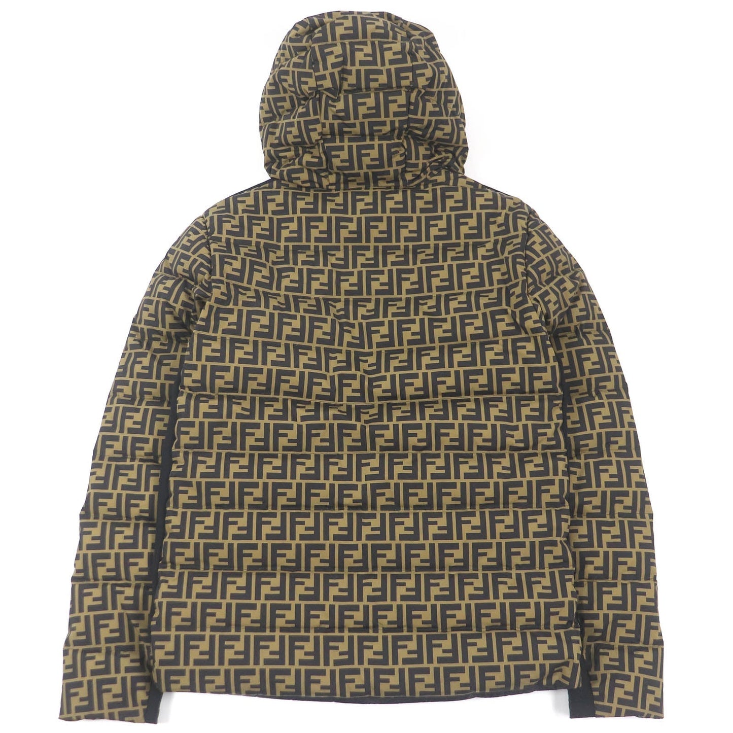 FENDI Down jacket FAA641 Main: 92% nylon, 8% polyurethane, 52% cotton, 48% polyester, lining: 100% nylon Brown black mens 46