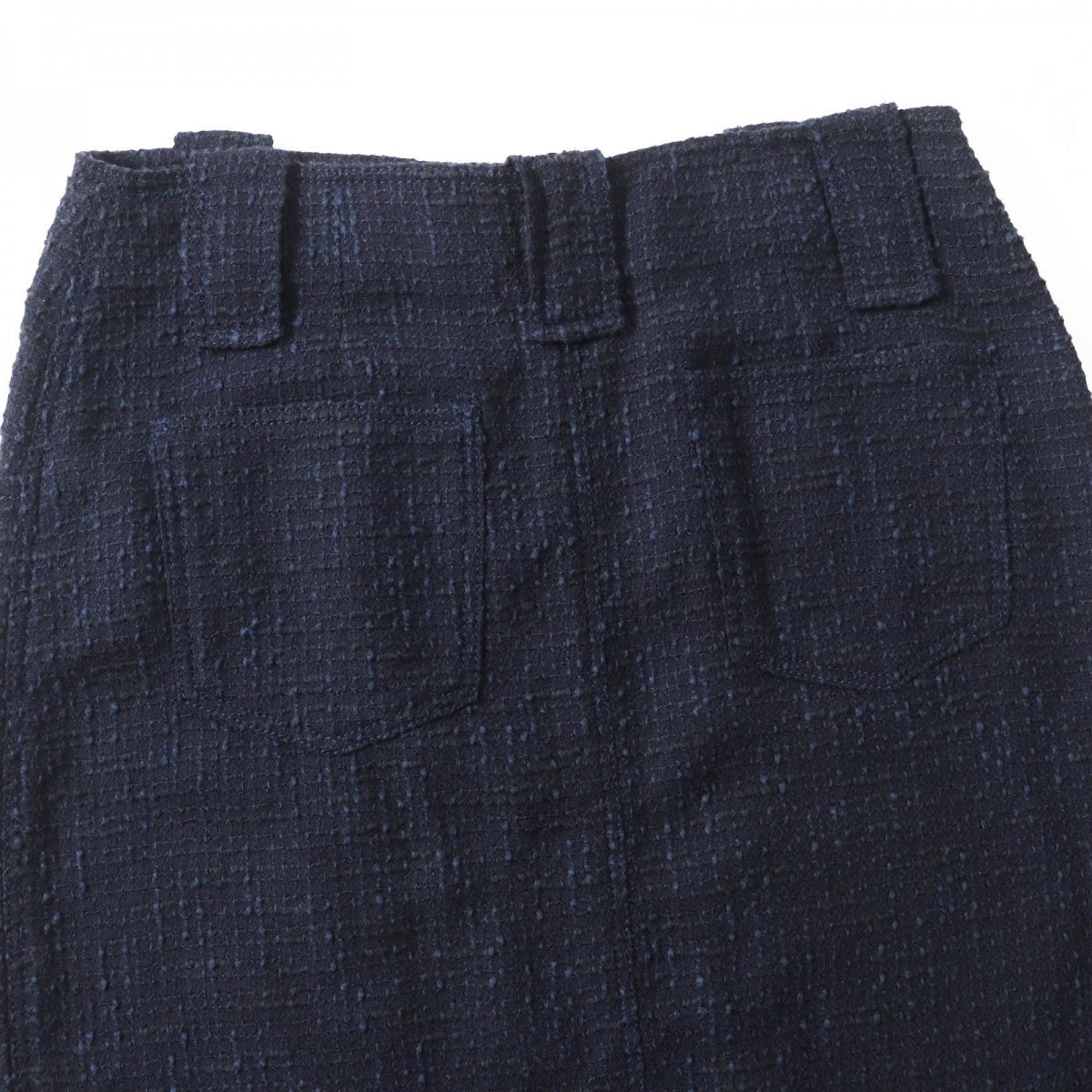 CHANEL Tweed skirt 01P P17613 Main: 42% wool, 31% cotton, 18% viscose, 9% nylon Navy black Women 40