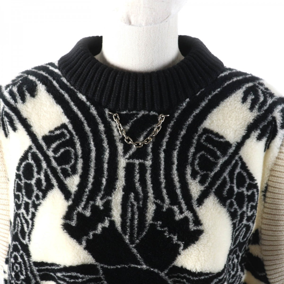 LOUIS VUITTON Vest Main: 60% wool, Main: 25% cashmere, Main: 15% polypropylene Ivory black Women XS