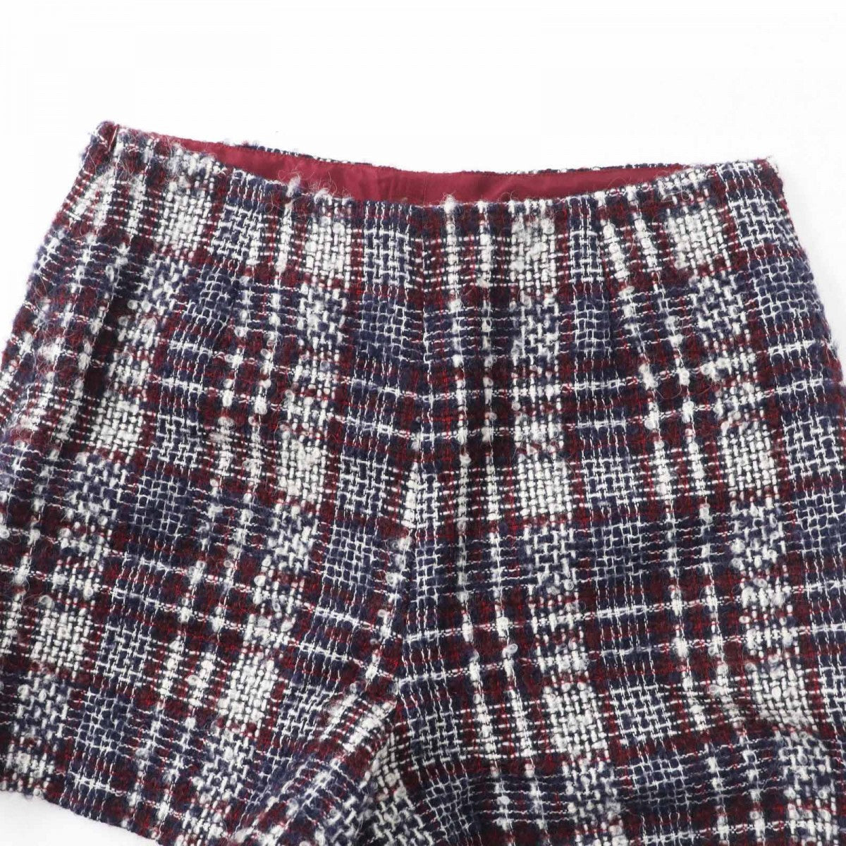 CHANEL Shorts P73601 Main: 96% wool, Main: 4% polyamide, Lining: 100% silk Navy Bordeaux White Women 36