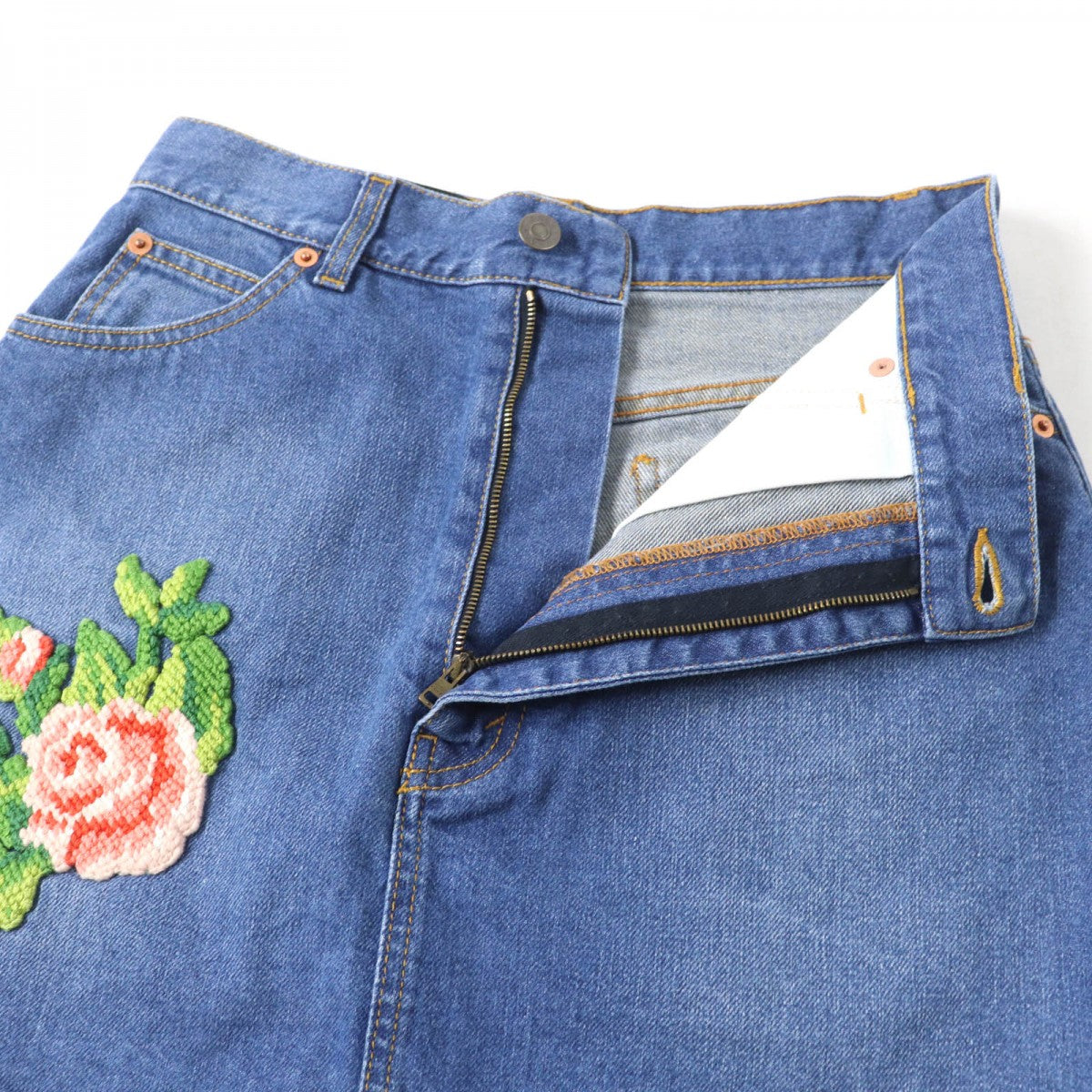 GUCCI Mini skirt 456973 Main: 100% cotton, some: acrylic, some: polyester, some: wool Indigo Women 42
