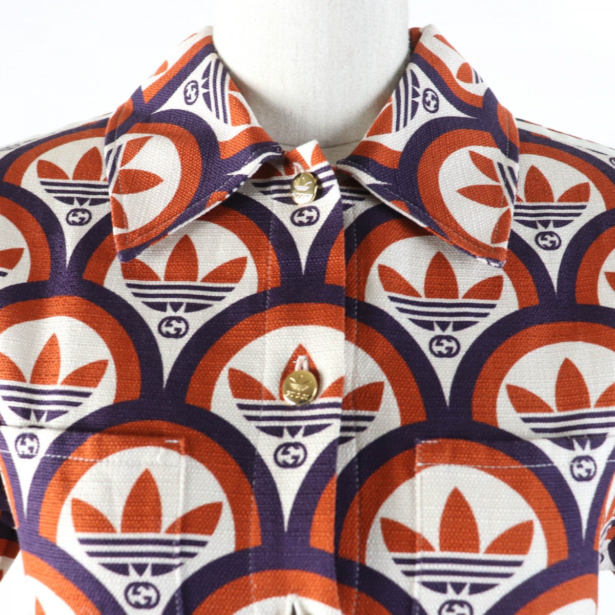 GUCCI Short sleeve shirt 703002 Main: 100% cotton, part: 95% polyester, part: 5% polyurethane Orange type Women 36