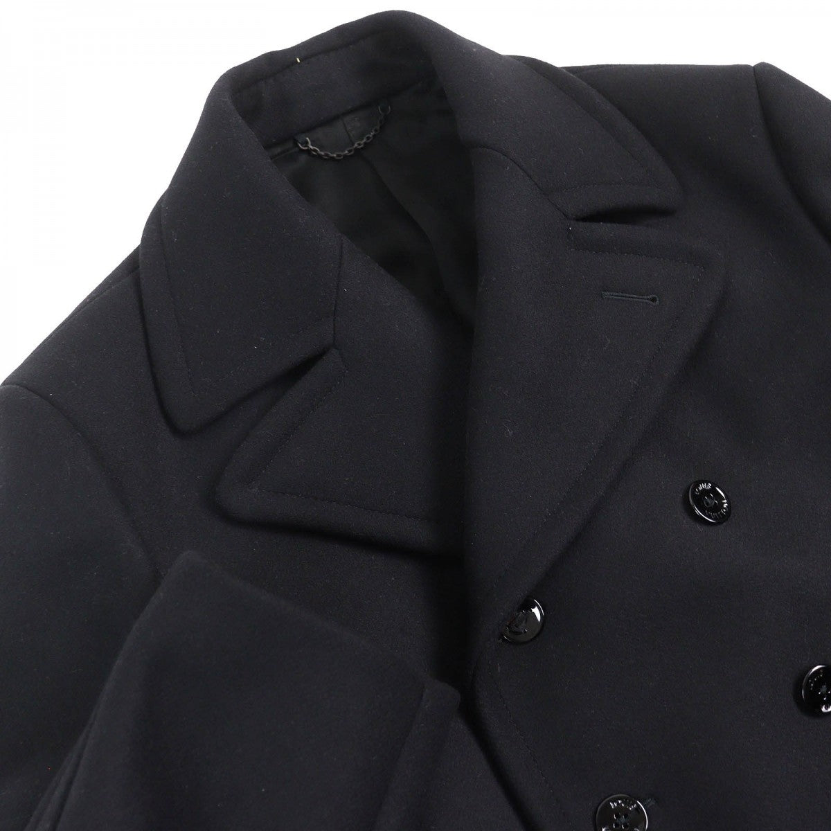 LOUIS VUITTON pea coat 1A8WQL Outer: 80% wool, Outer: 20% nylon, Lining: 31% acetate, Lining: 28% rayon, Lining: 26% cupra black mens 50