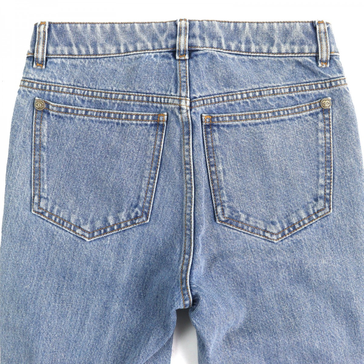 CHANEL Denim pants P60217V46019 Main: 100% cotton, Lining: 90% polyamide, Part: 65% polyester, Part: 35% cotton Indigo blue Women 34