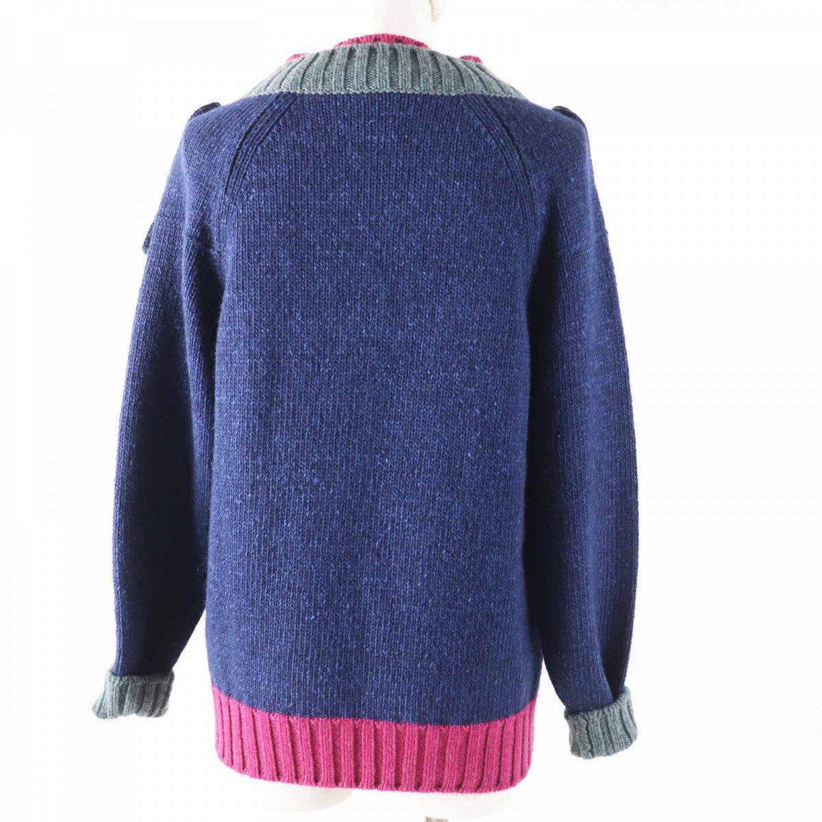 CHANEL knit P44484 Main: 46% cashmere, Main: 19% silk, Main: 19% wool, Main: 16% mohair Navy Pink Gray Women 38