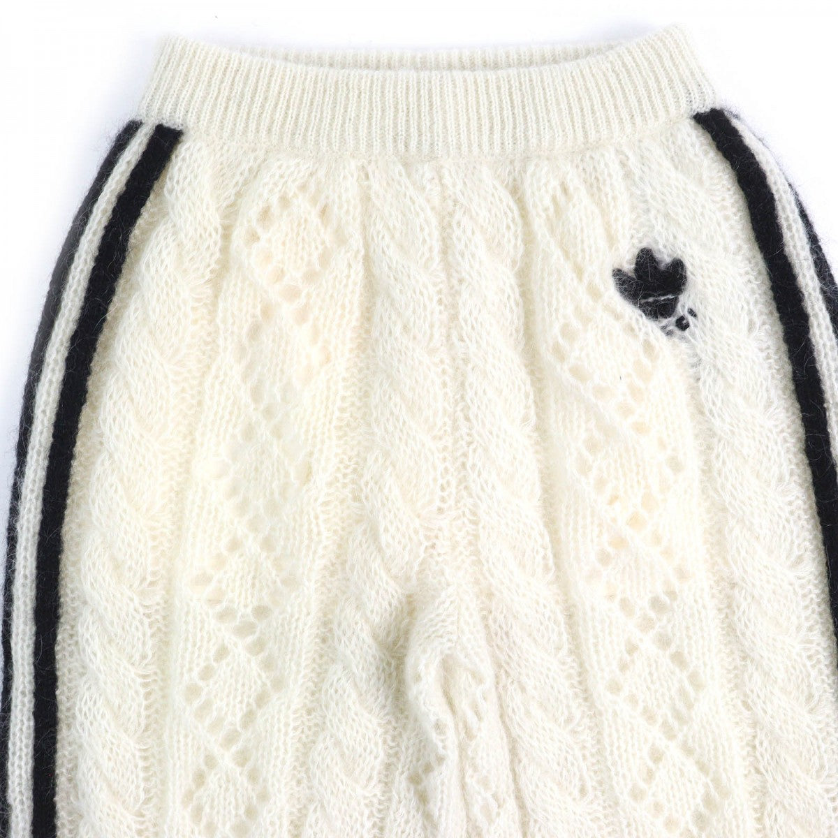 GUCCI Pants 721504 Main: 67% mohair, 28% nylon, 5% wool, part: 64% mohair, 28% nylon, 1% polyurethane, part: 67% mohair, 28% nylon, 5% wool, inner: 75% acetate, 25% silk Ivory black Women S