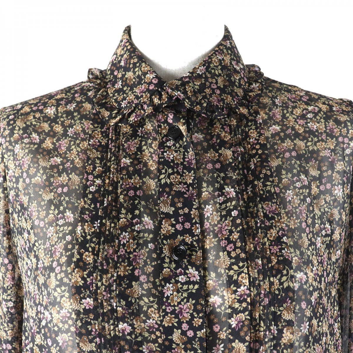 CELINE blouse Main: 100% silk Black Brown type Women 34