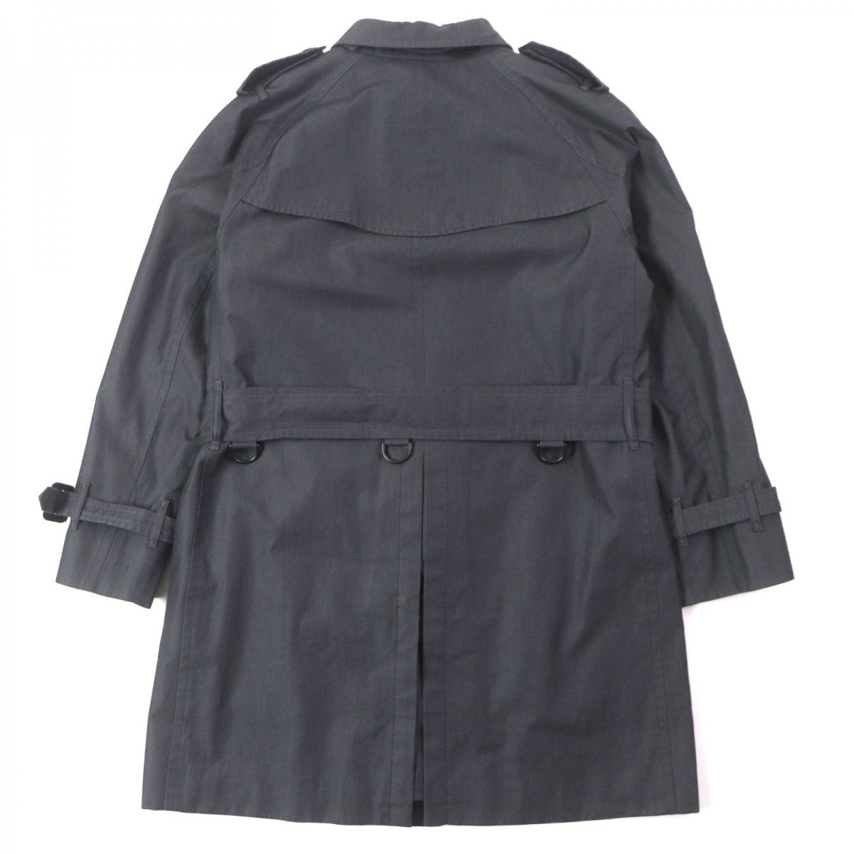 BURBERRY LONDON trench coat Main: 100% cotton, Leather part: cowhide, Lining: cotton, Sleeve lining: polyester, Liner: 100% wool Dark gray mens M