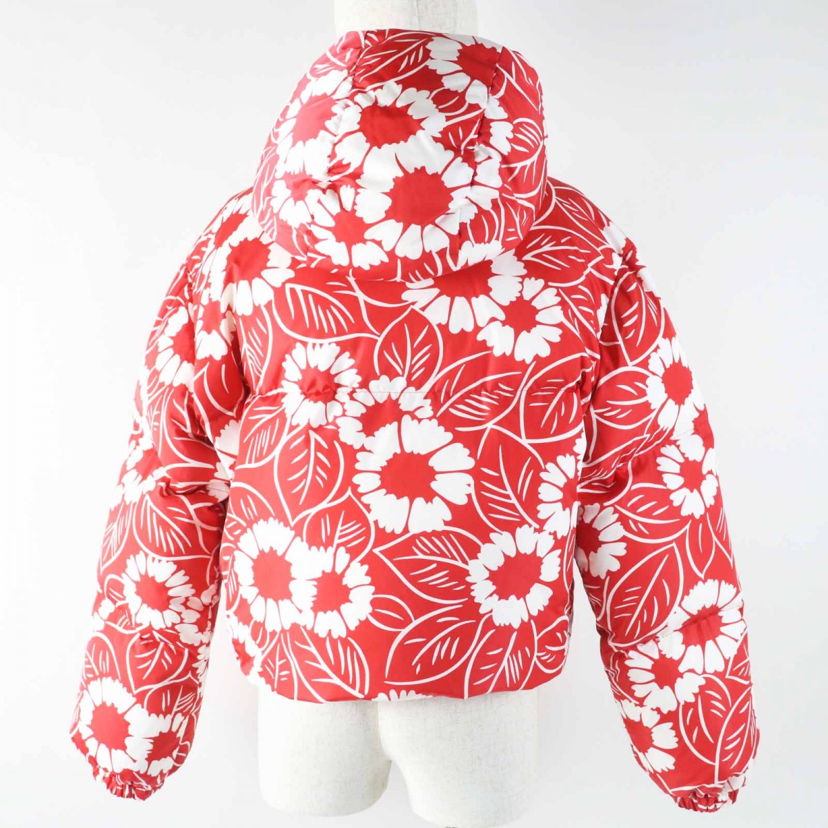 PRADA Down jacket SGC025 Main: 100% nylon, Lining: 100% polyamide (nylon), Filling: 90% down, Filling: 10% feather, Leather part: calf leather Red white Women S