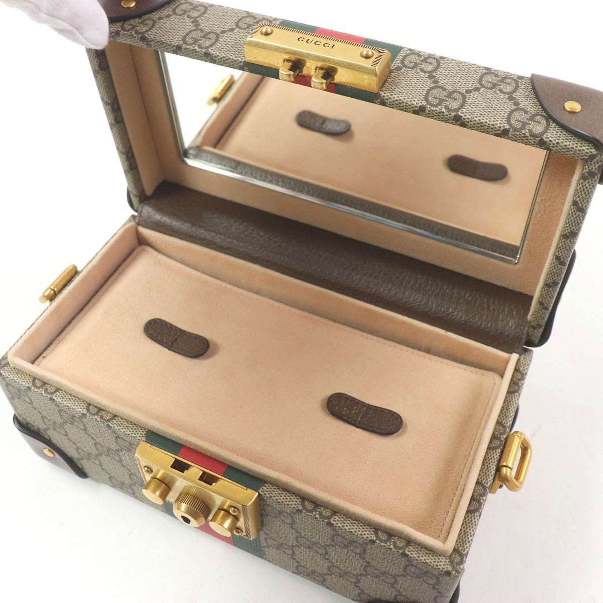 GUCCI Briefcase 649581 Main: GG Supreme canvas Brown Gucci Savoy mens
