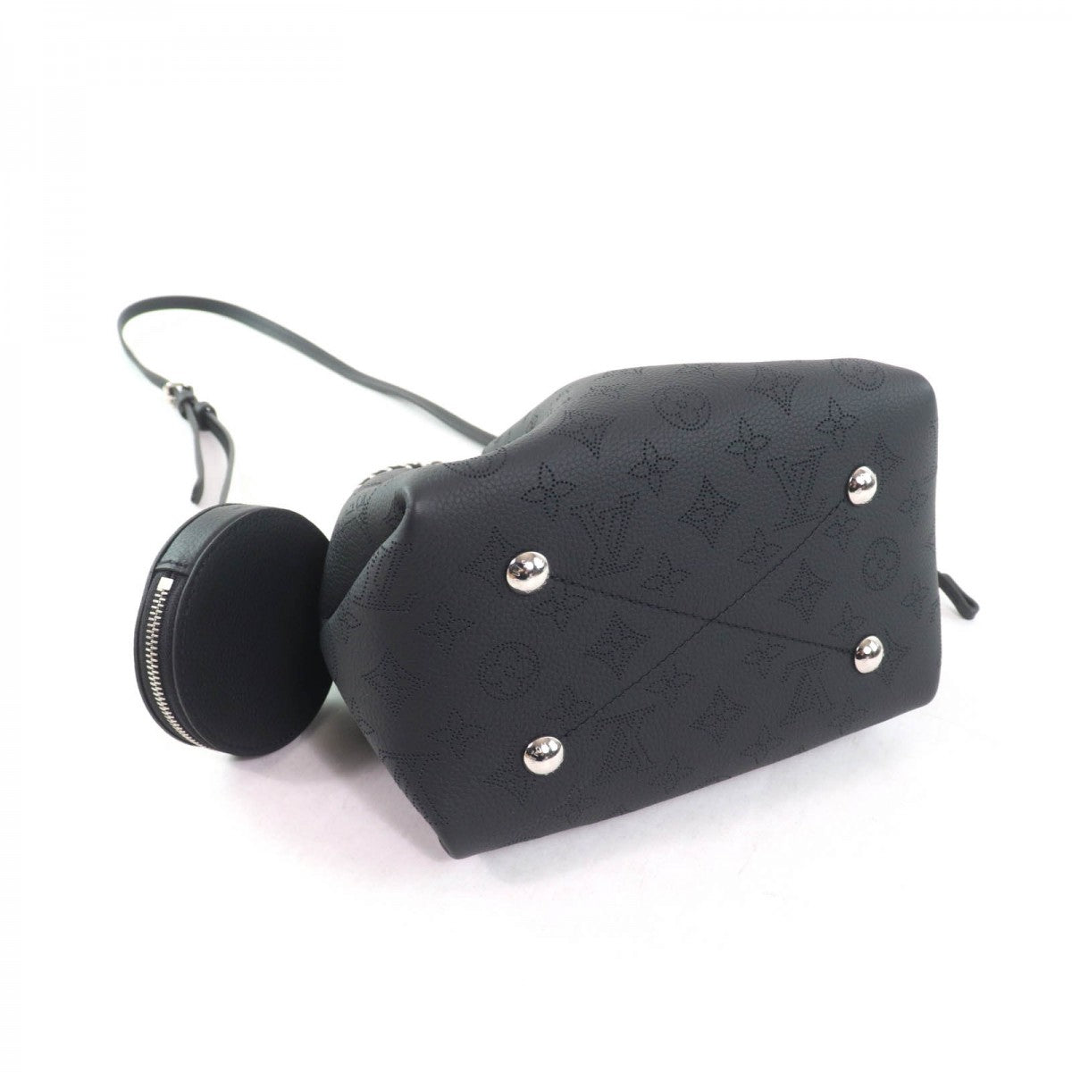 LOUIS VUITTON Shoulder Bag M57070 Monogram Mahina Canvas black Comes with a coin case Bella Women