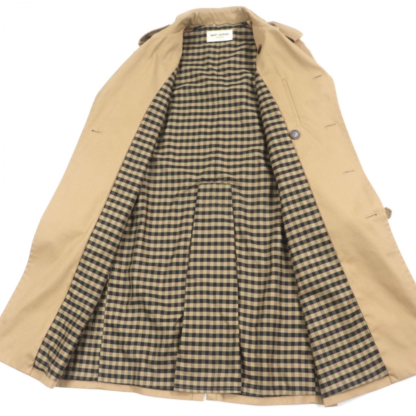 SAINT LAURENT PARIS trench coat polyester beige 50
