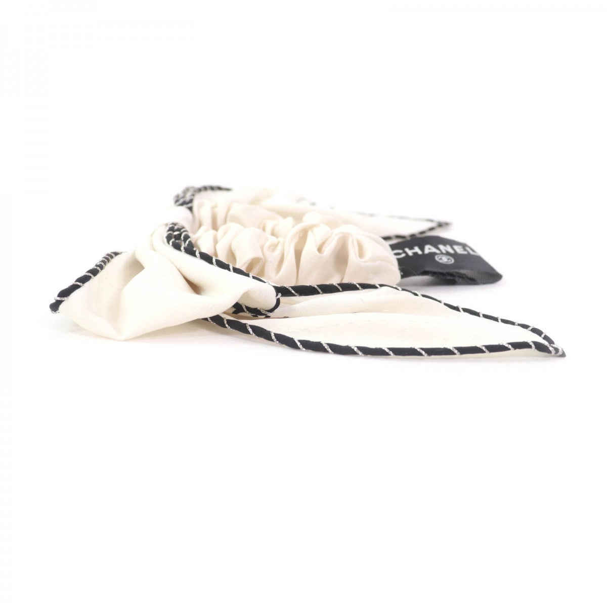 CHANEL hair accessory silk off white