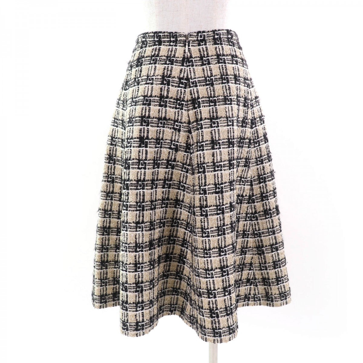GUCCI Tweed skirt 652126 cotton Gold black 36