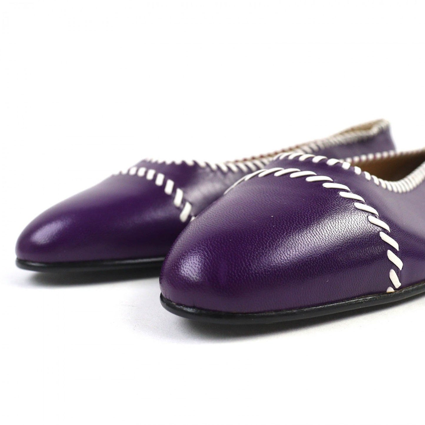 CHANEL pumps leather Purple white 37