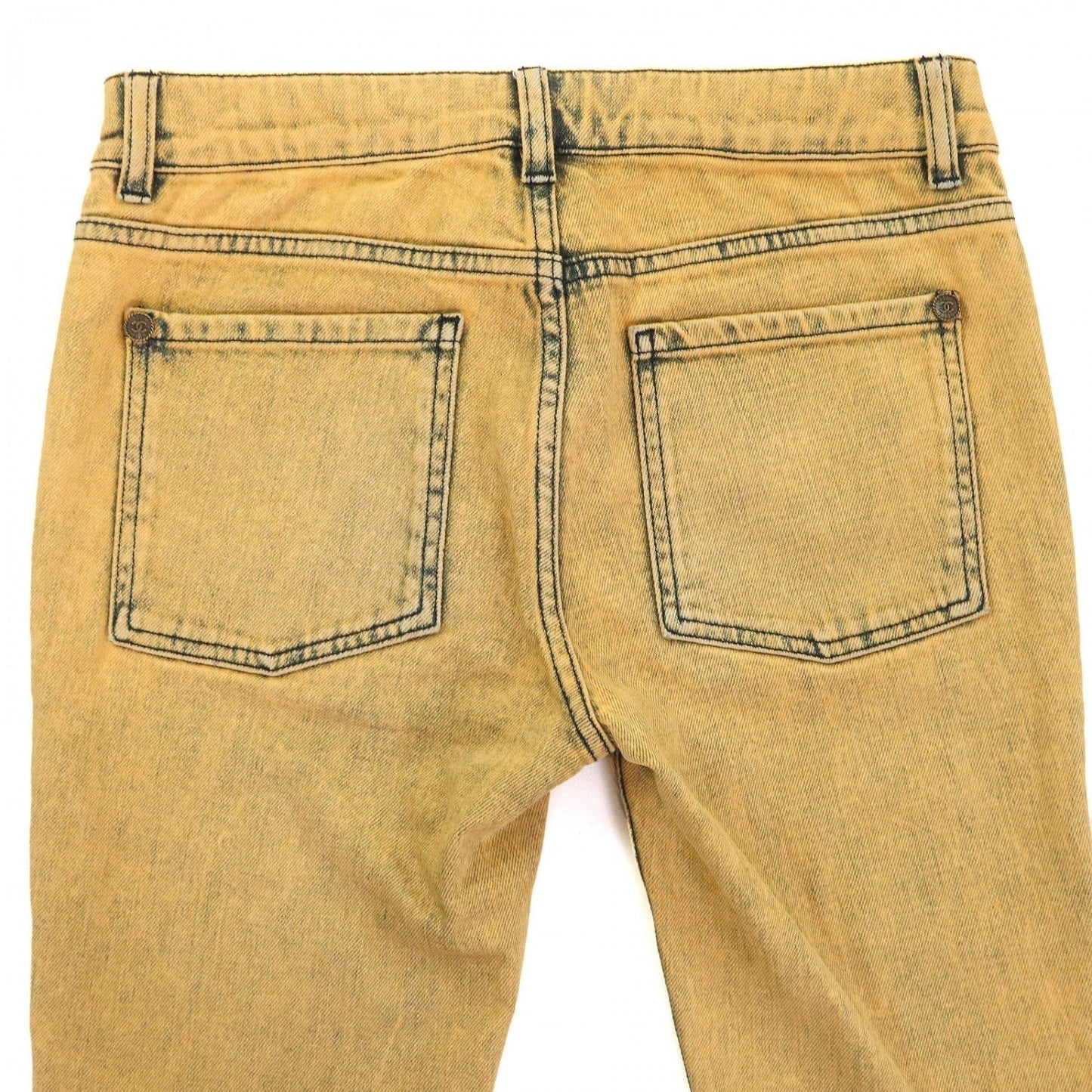 CHANEL Denim pants P49877 cotton Yellow type 34