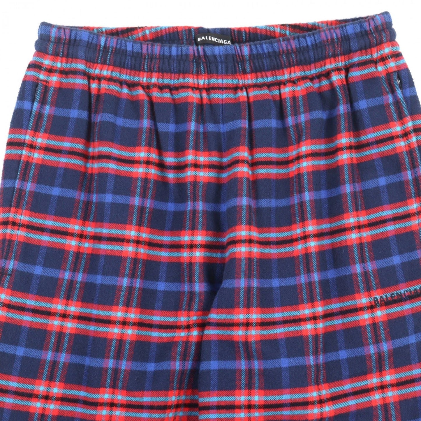 BALENCIAGA Pants 508491 cotton Red blue CHECK FLANNEL PANT XS
