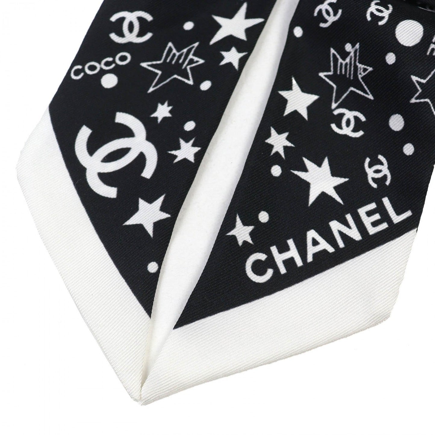 CHANEL hair accessory AAA890 silk Black White