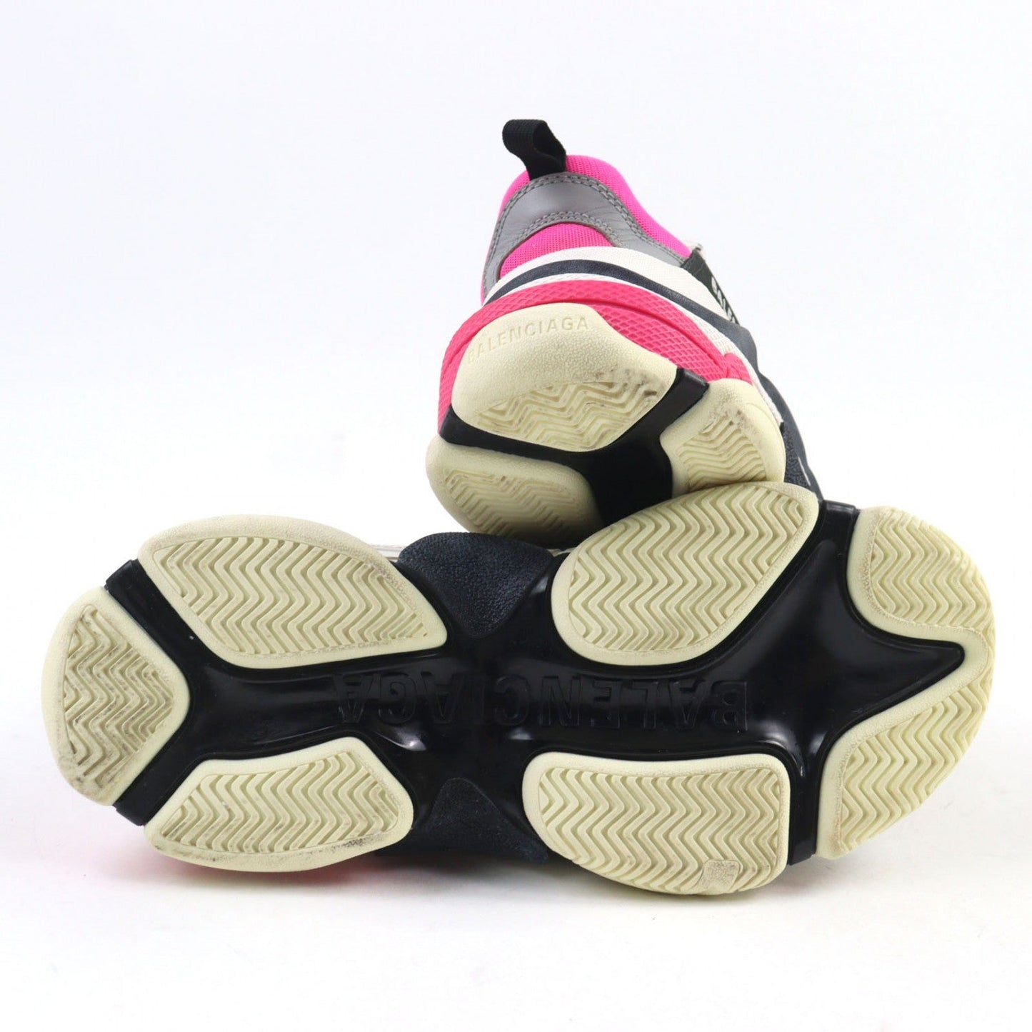 BALENCIAGA sneakers 524039 leather Pink type Triple S 26