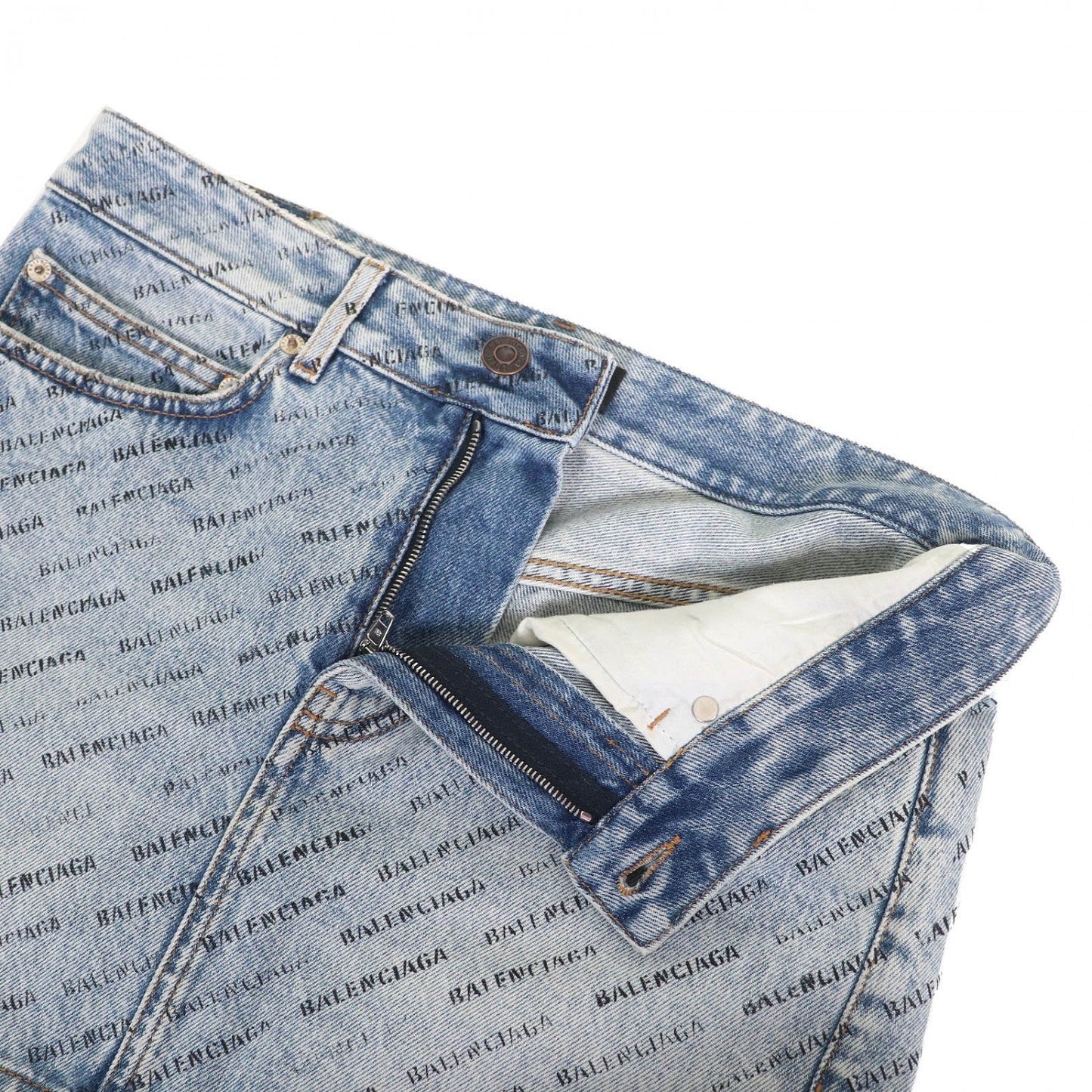 BALENCIAGA Mini skirt 744972 cotton Indigo blue 36