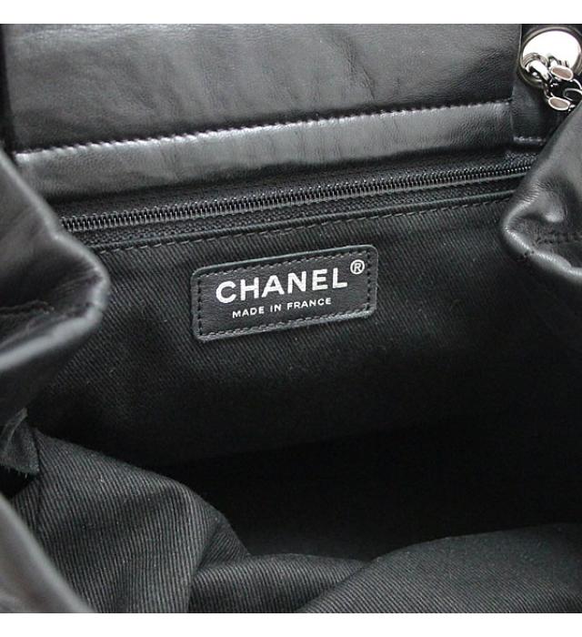 Chanel Chain Shoulder Bag Black Lambskin S Metal Fittings