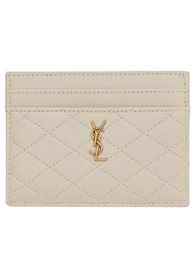 Luxury Saint Laurent Trending 2025 Monogram Gabi Gold Hardware Logo Quilting Card Wallet Vintage White