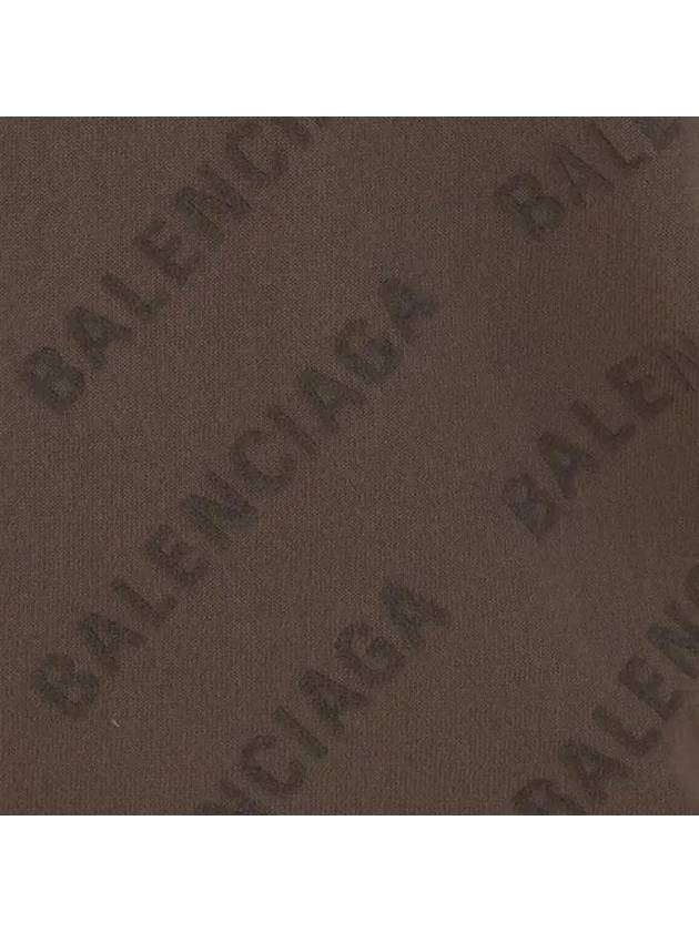 Luxury Balenciaga Trending 2026 All-Over Logo Print Cotton Crop Cardigan Beige