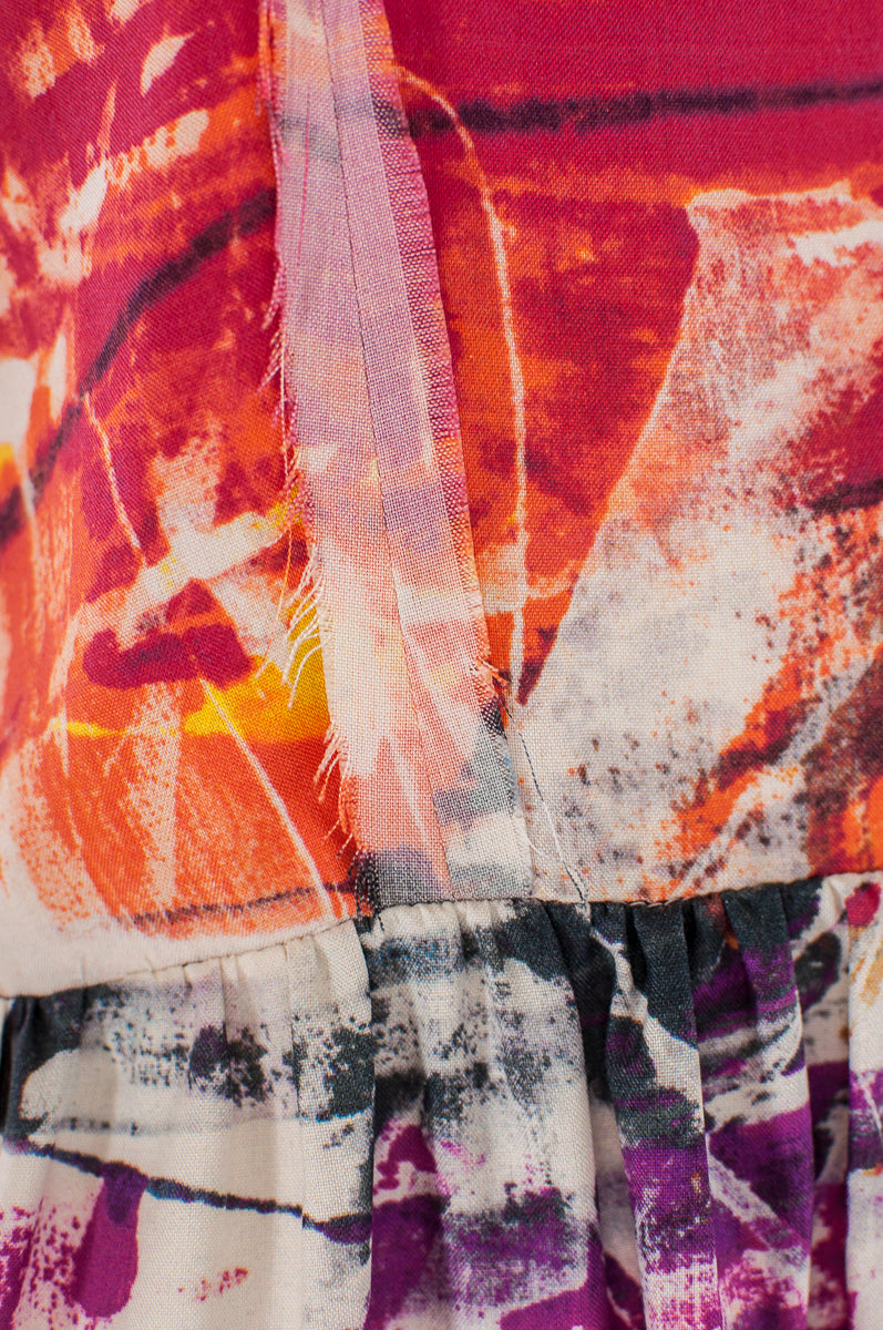Luxury Saint Laurent Trending 2025 Abstract Print Silk Shift Dress Size S | FR 38