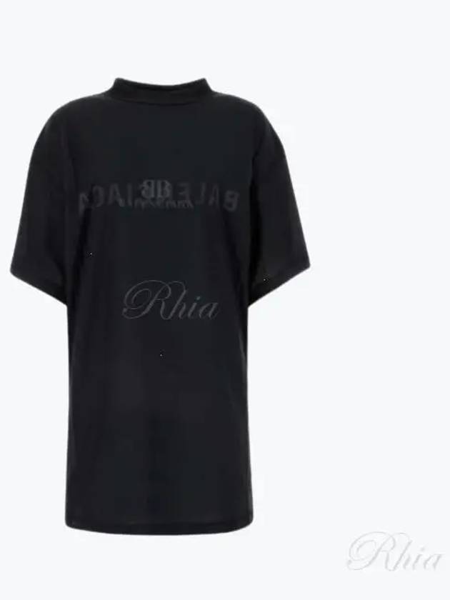 Luxury Balenciaga Trending 2026 Logo Print Short Sleeve T-Shirt Black