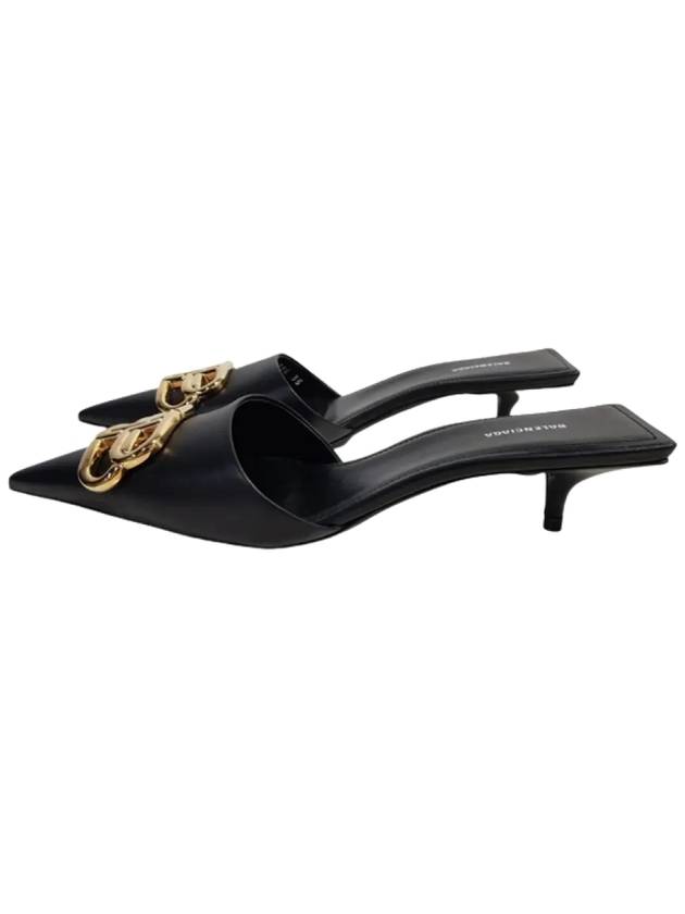 Luxury Balenciaga Trending 2026 Gold BB Logo Mule Heel Black