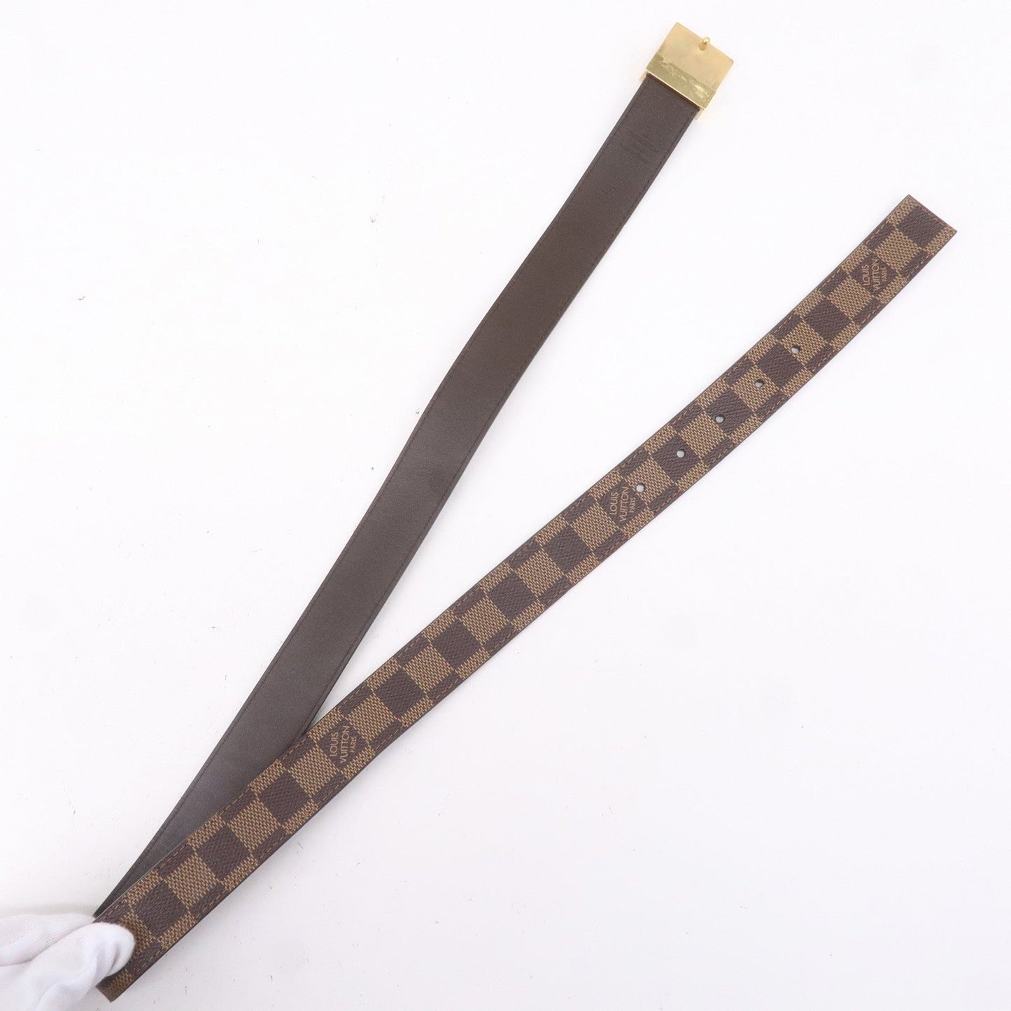 Louis Vuitton Damier Ebene Saint Tulle Carre Belt 90/36 M6944