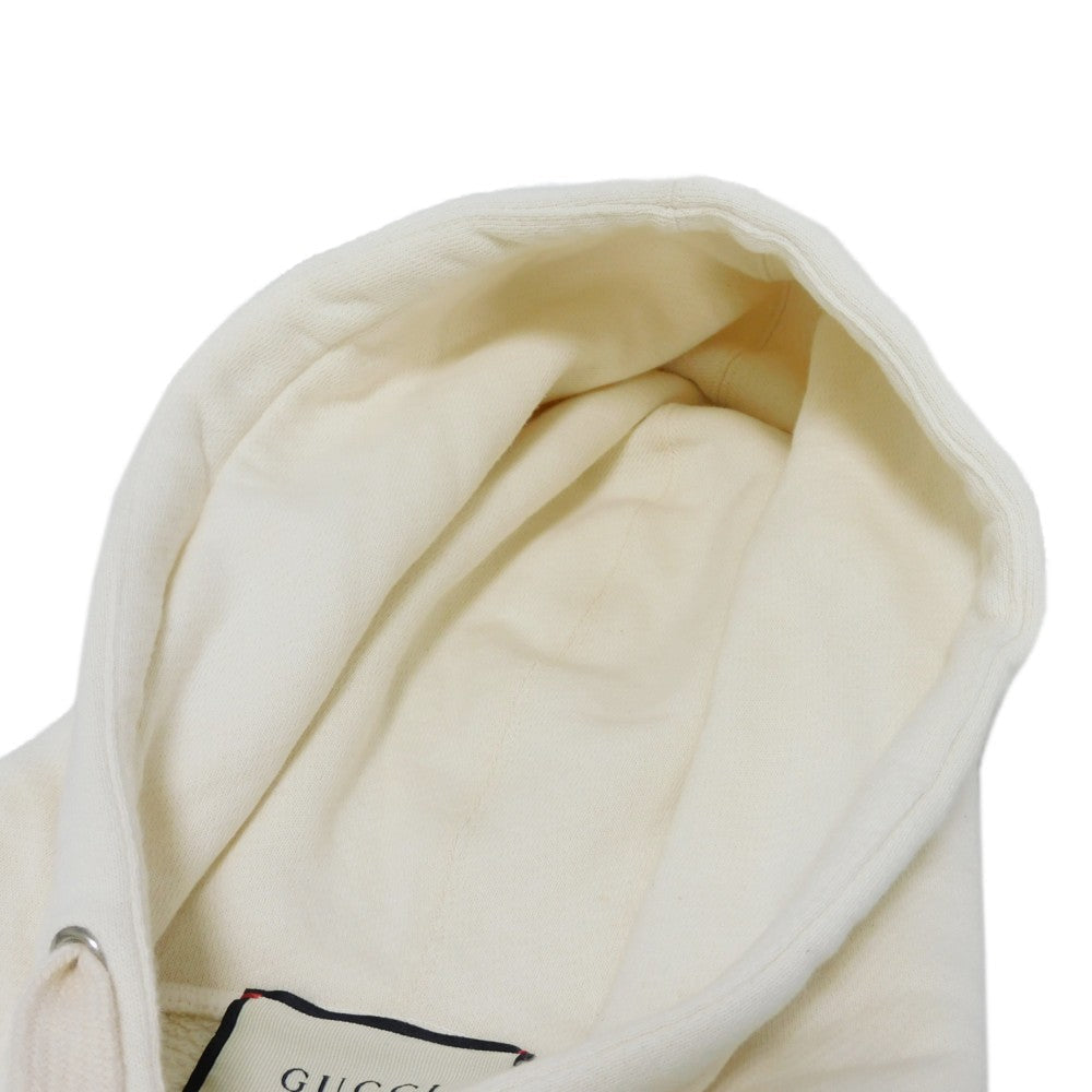 GUCCI Hoodie 469251 XJA0E 9230 cotton Ivory M Bijou Beads Multicolor logo Braided sequin hoodie unisex(Unisex) M