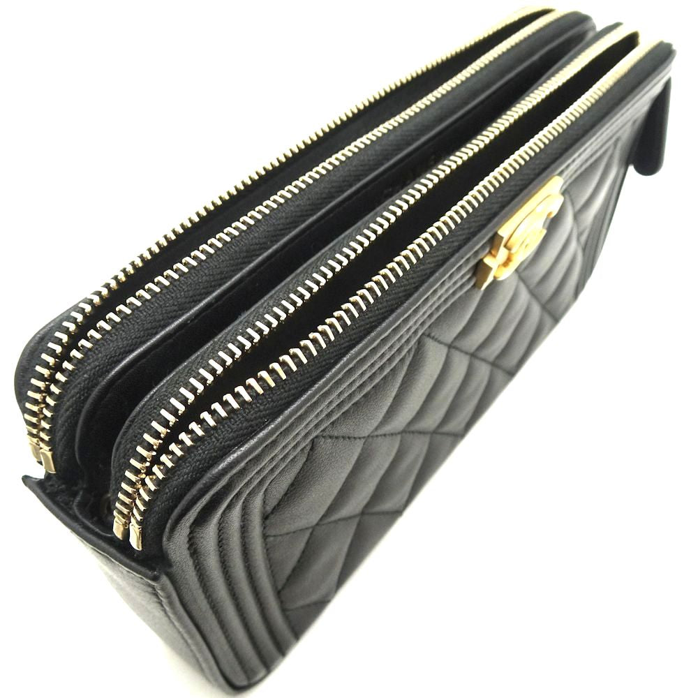 Chanel Chain Wallet Lambskin Black Diagonal Shoulder
