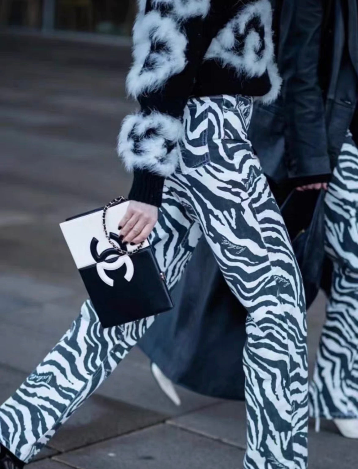 Chanel 21SS Black and White Evening Bag