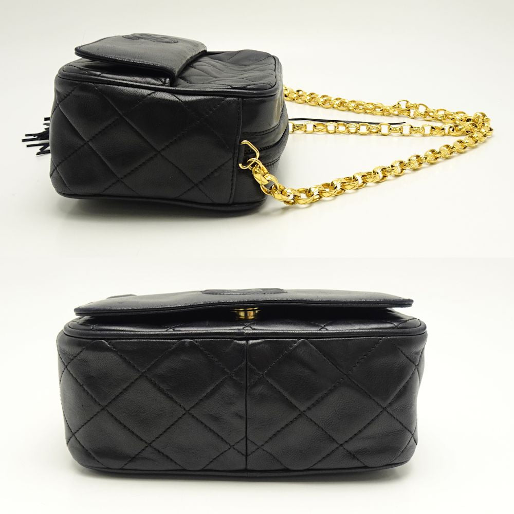 Chanel Chain Shoulder Bag Crossbody Lambskin Black