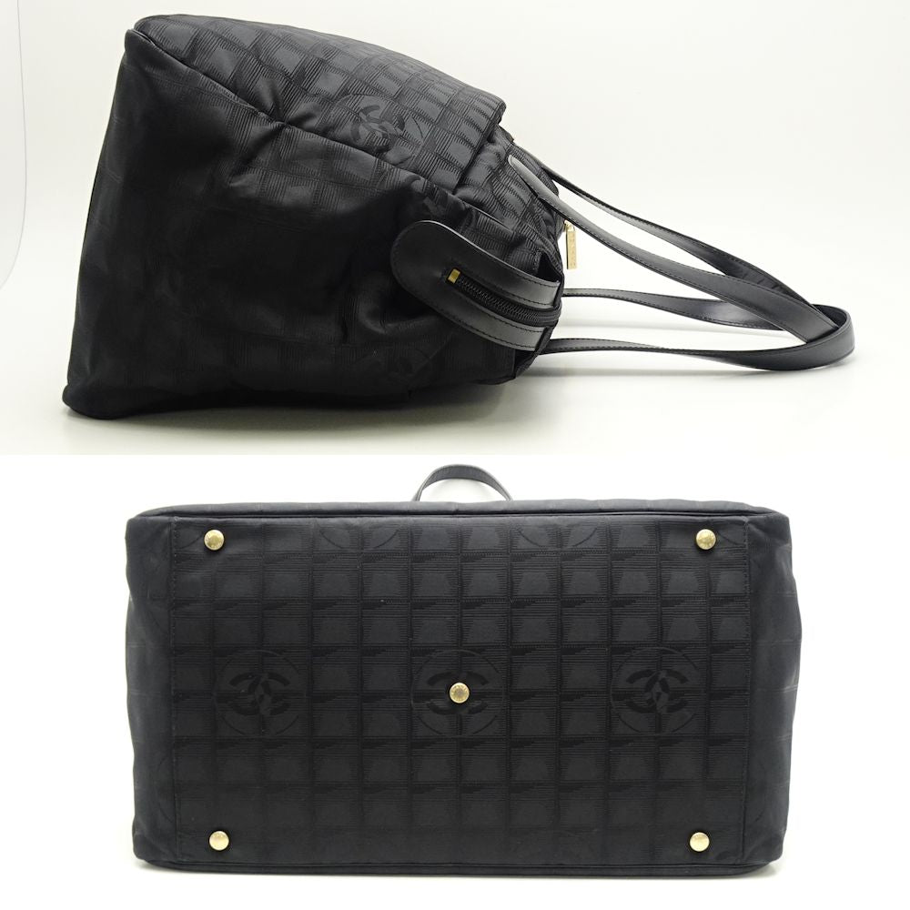 Chanel New Travel Line Boston Bag Nylon Black