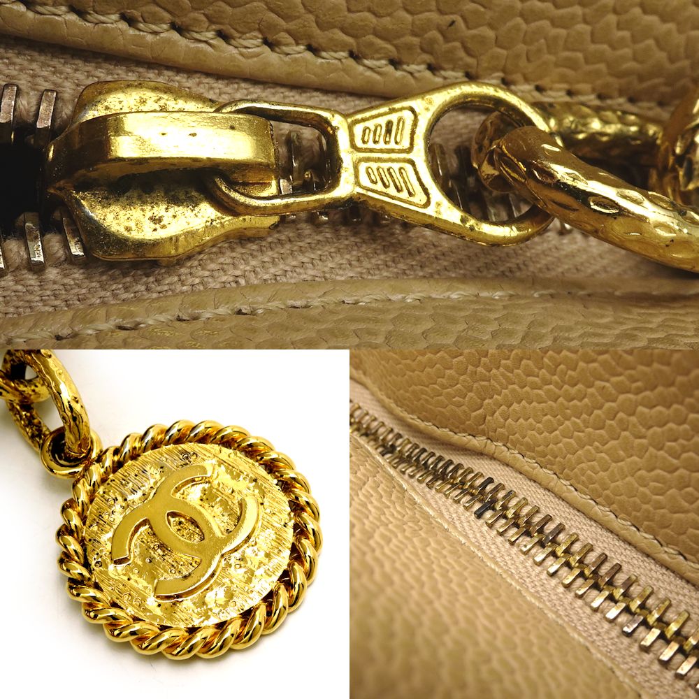 Chanel Reissue Tote Bag Caviar Skin Beige Gold Metal Fittings