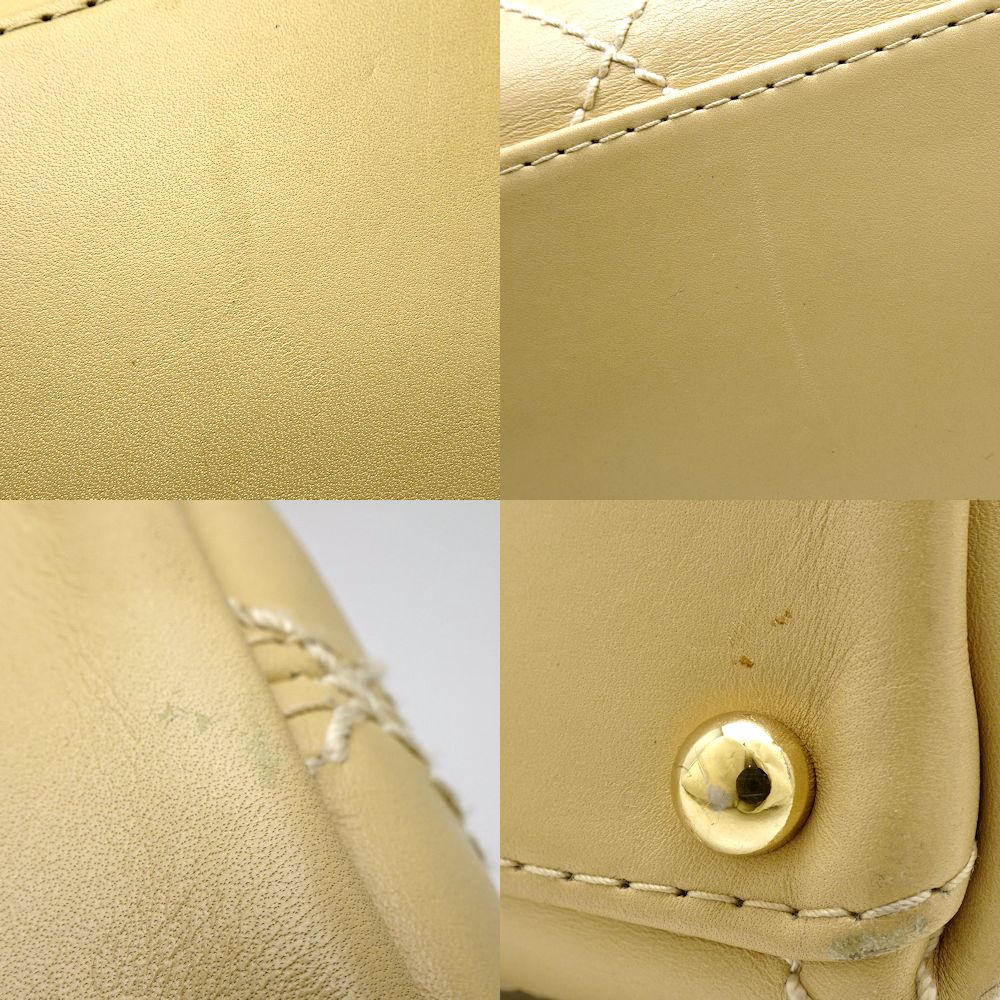 Chanel Wild Stitch One Shoulder Bag Leather Beige