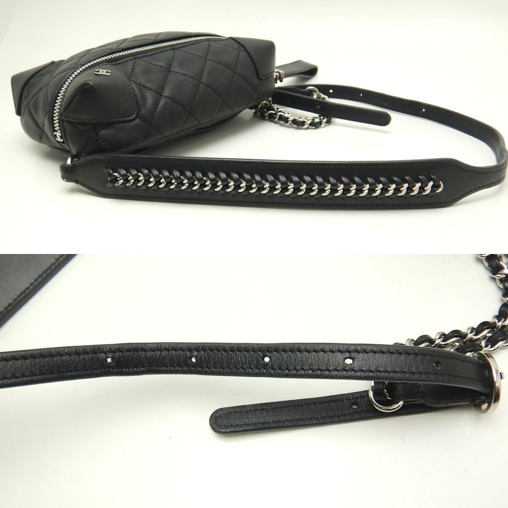 Chanel Waist Bag Lambskin Black Pouch